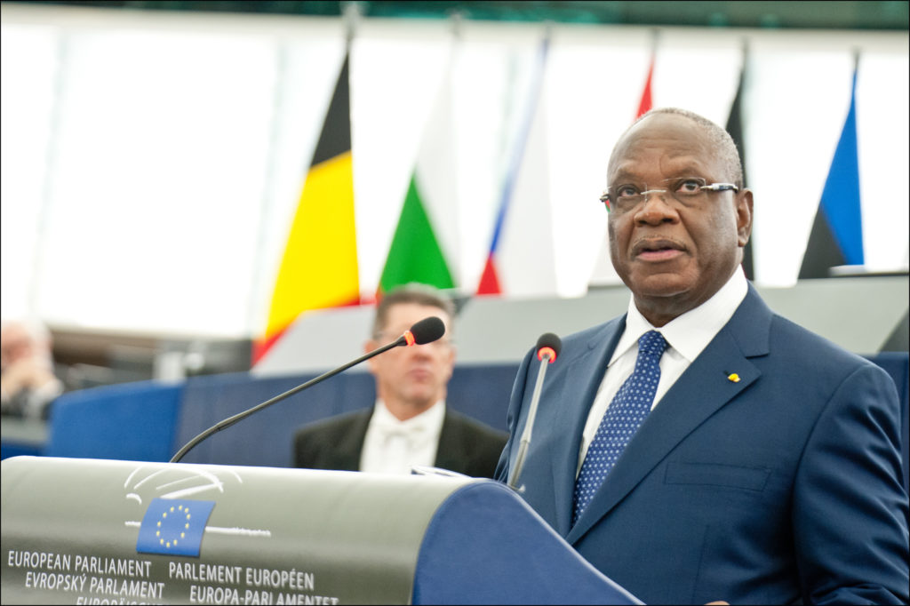 Il presidente del Mali Ibrahim Boubacar Keita (Ibk) al Parlamento Europeo nel 2013