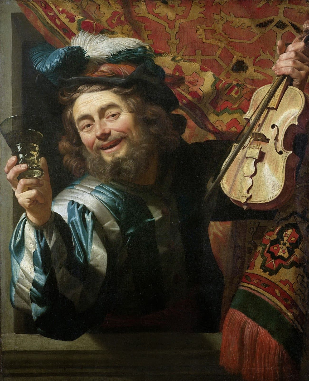 Gerard van Honthorst, Allegro violinista con bicchiere di vino, 1623, Rijksmuseum, Amsterdam